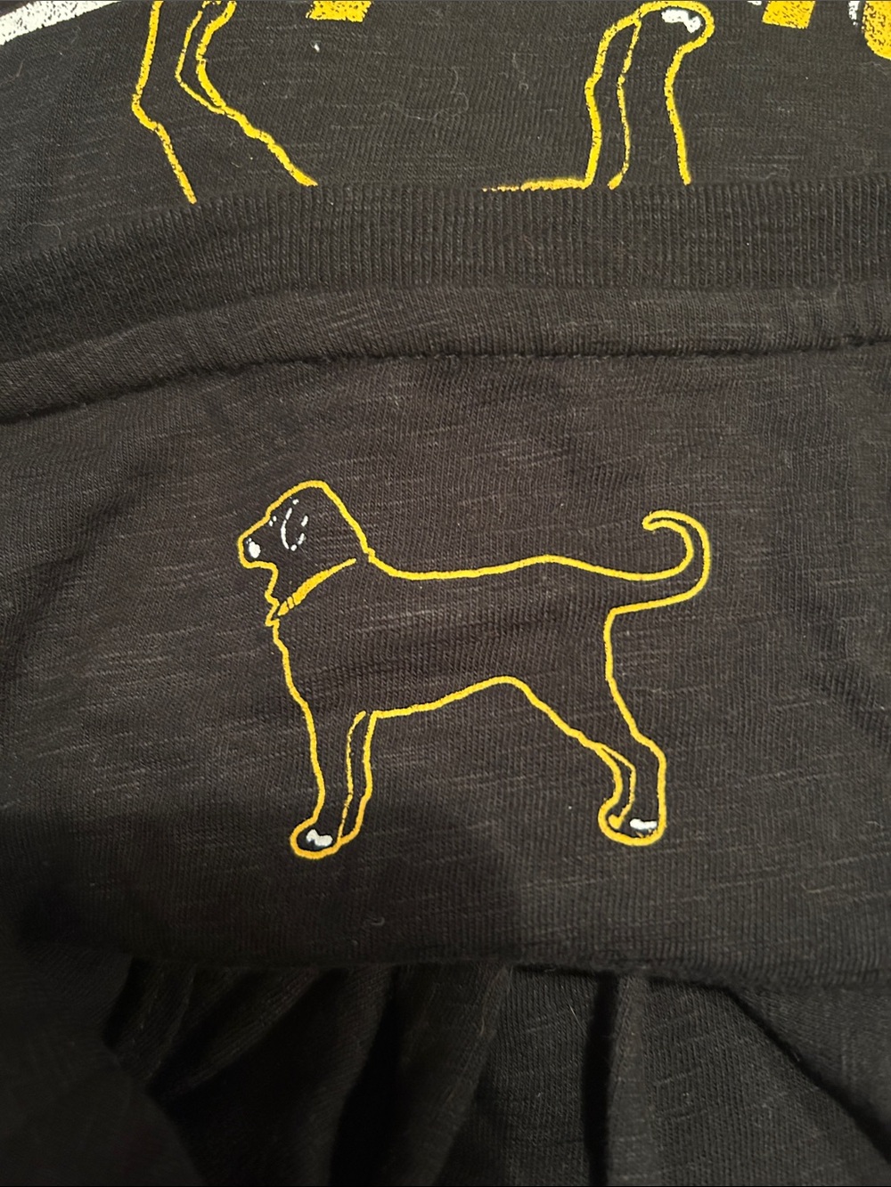 The Black Dog Black & Yellow Hockey Graphic Long Sleeve Tee- Boston Hockey - Picture 5 of 6
